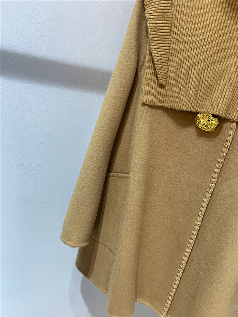 Y51 wool mid-length coat with rose gold buttons