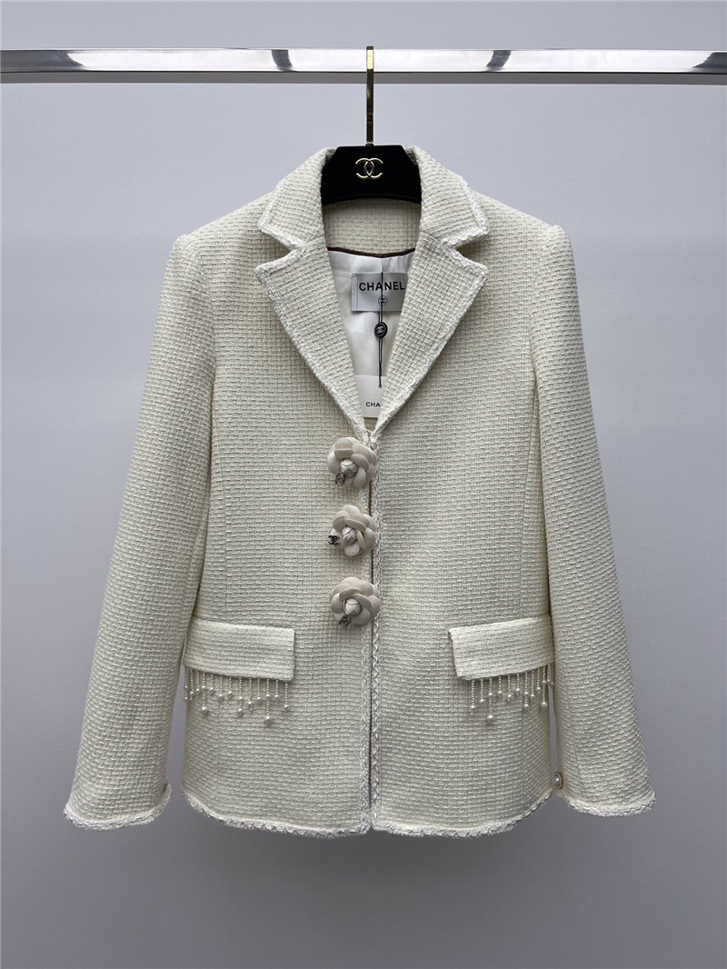 Chanel floral embellished woven jacket