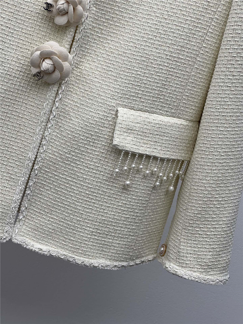 Ch**el floral embellished woven jacket