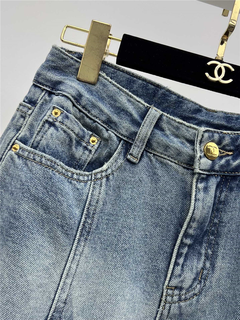 Ch**el five-pointed star print straight jeans