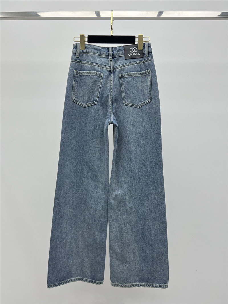 Ch**el five-pointed star print straight jeans