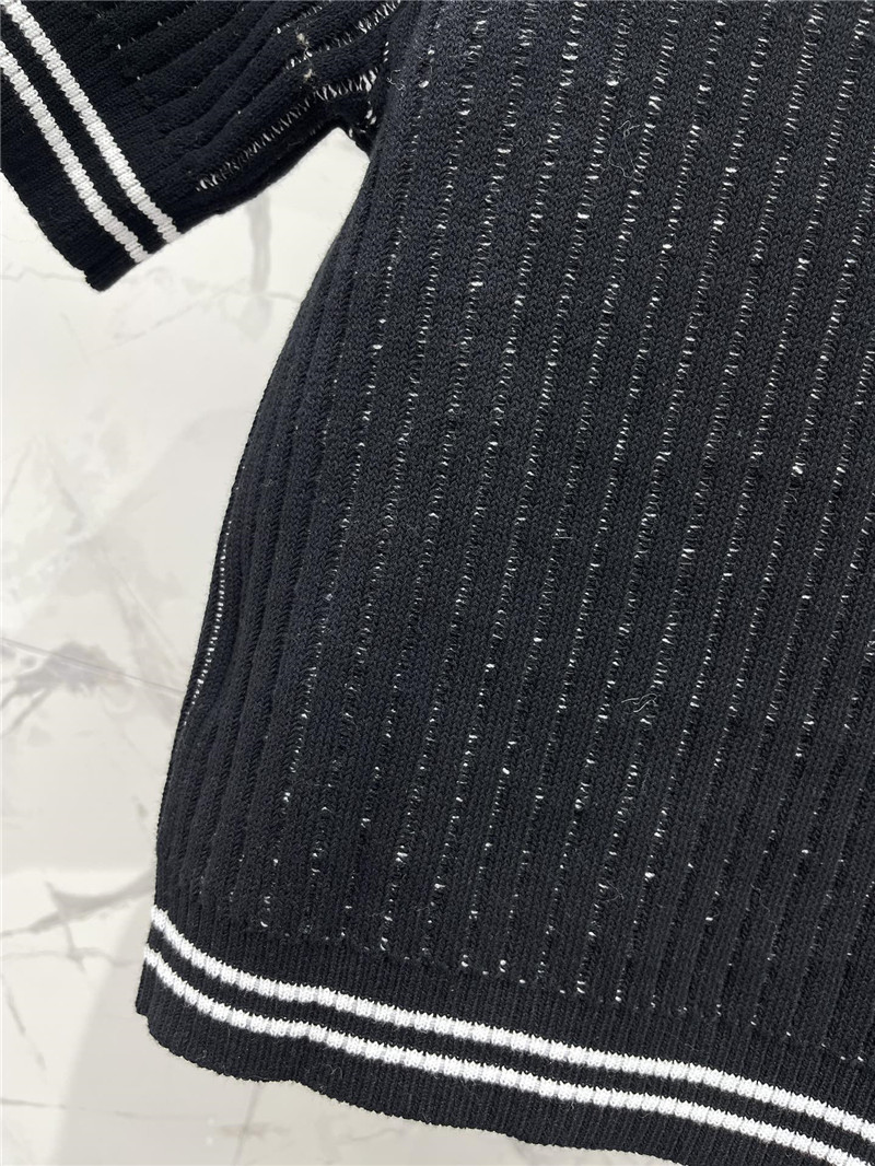 Ch**el vertical striped logo sweater black