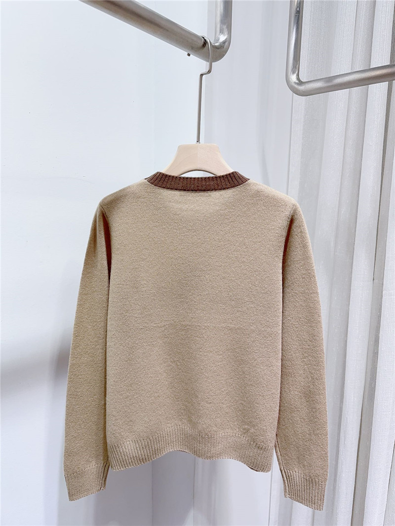 LV Logo Cashmere Sweater in Elegant Beige