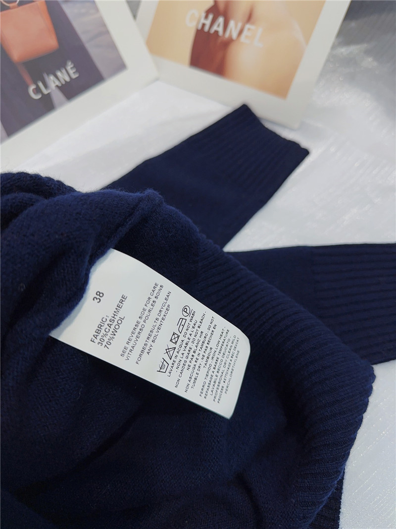 Miu Miu Logo Wool Sweater in Classic Navy
