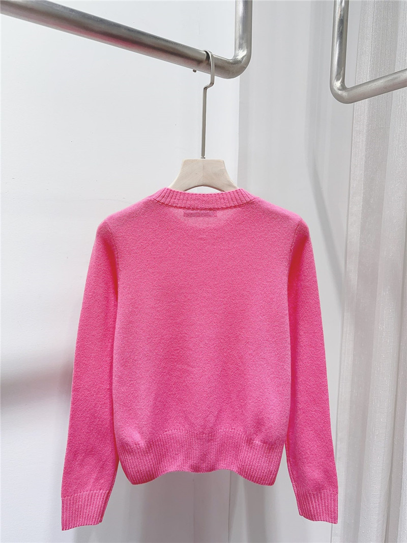 Miu Miu Logo Wool Sweater in Trendy Pink
