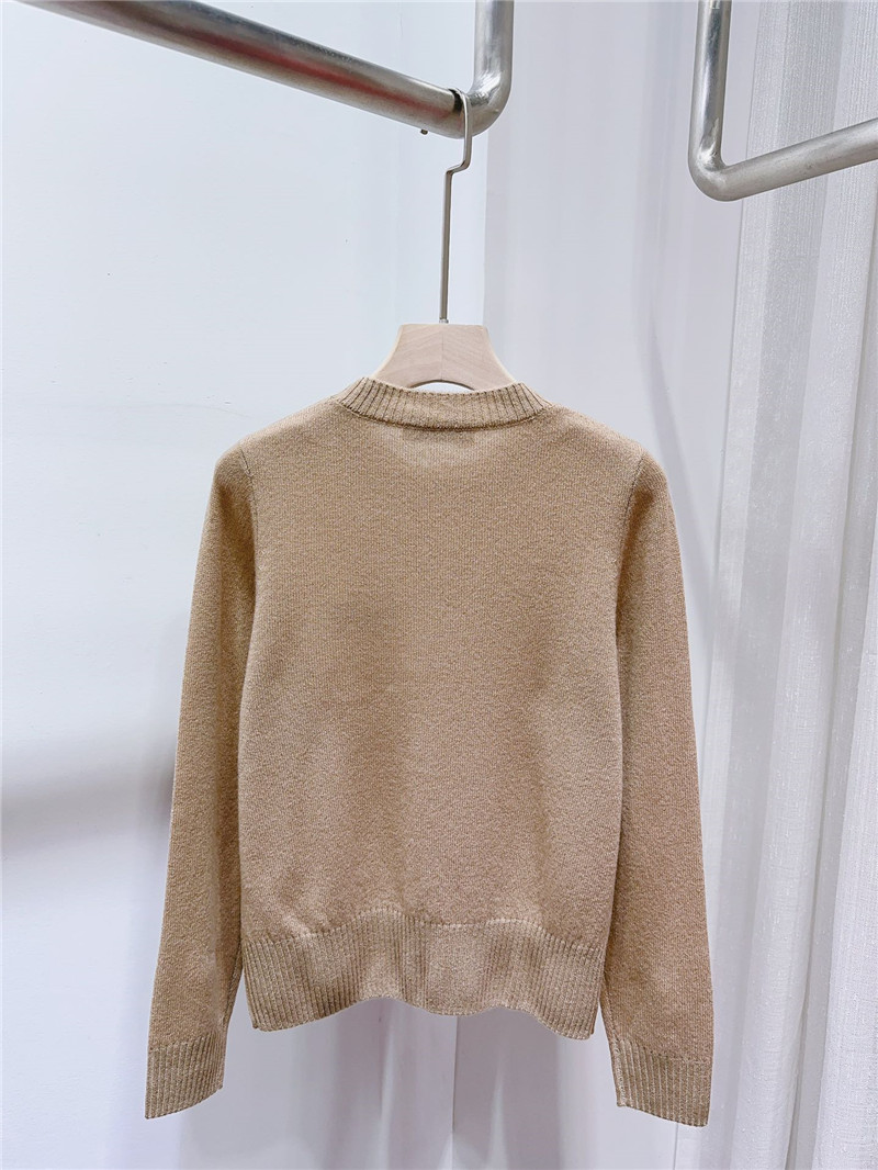 Miu Miu Logo Wool Sweater in Elegant Brown