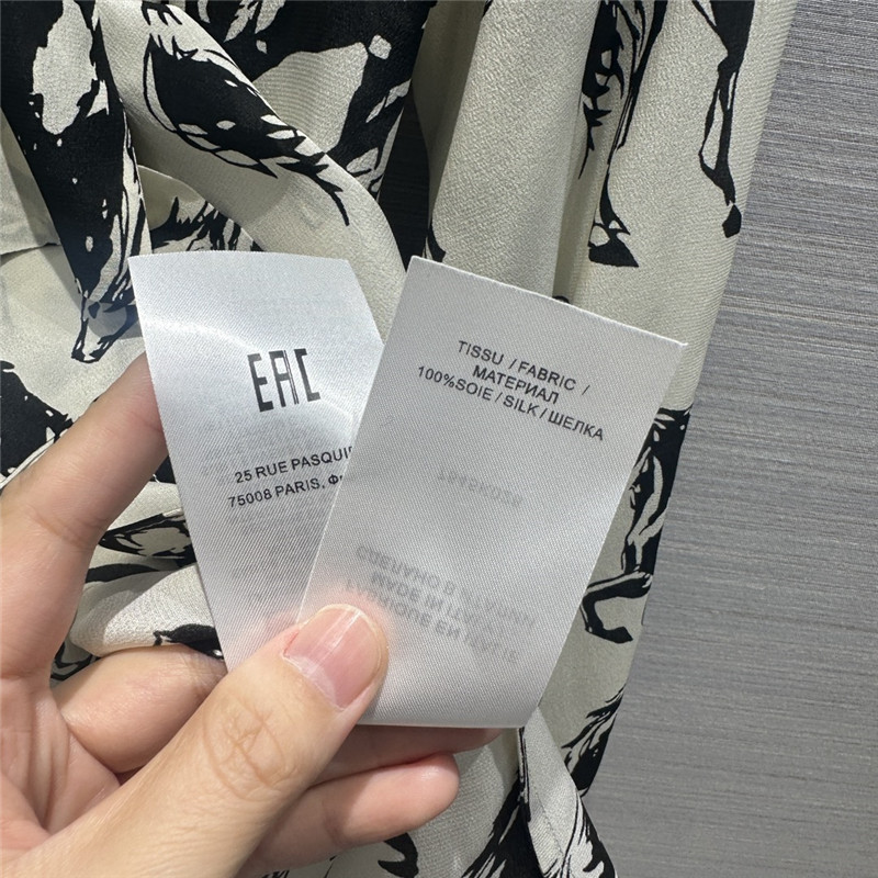 Balmain retro literary style abstract horse print silk shirt