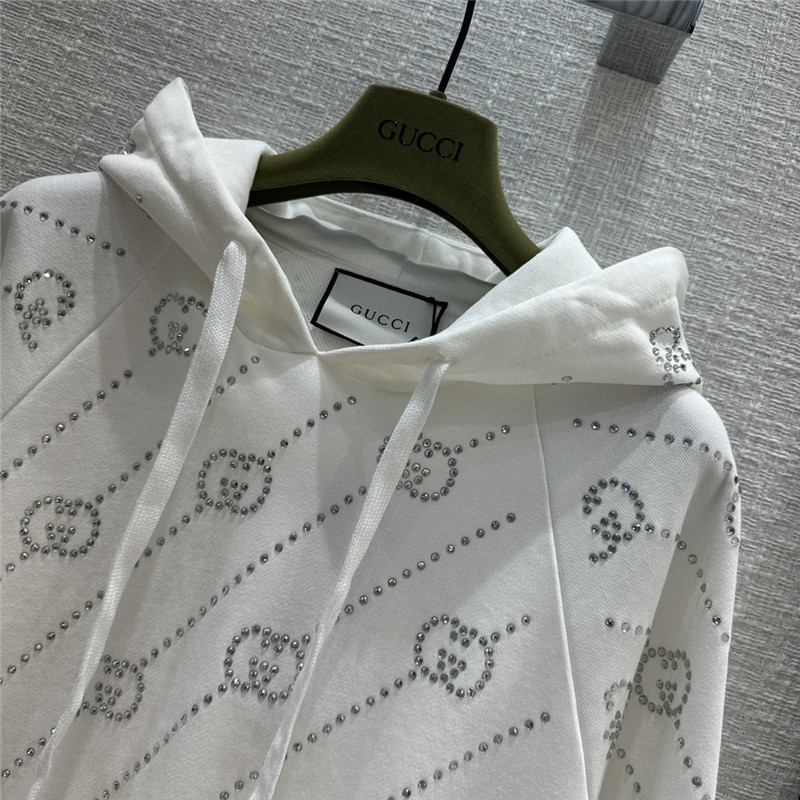 Gvc*1 rhinestone gg lettering hoodie