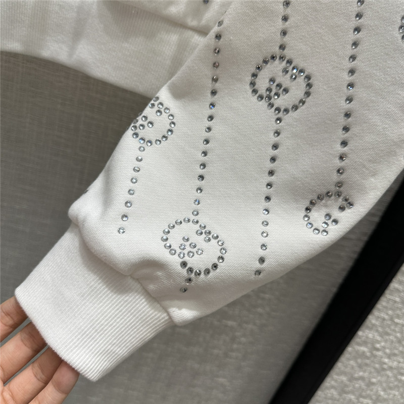 Gvc*1 rhinestone gg lettering hoodie