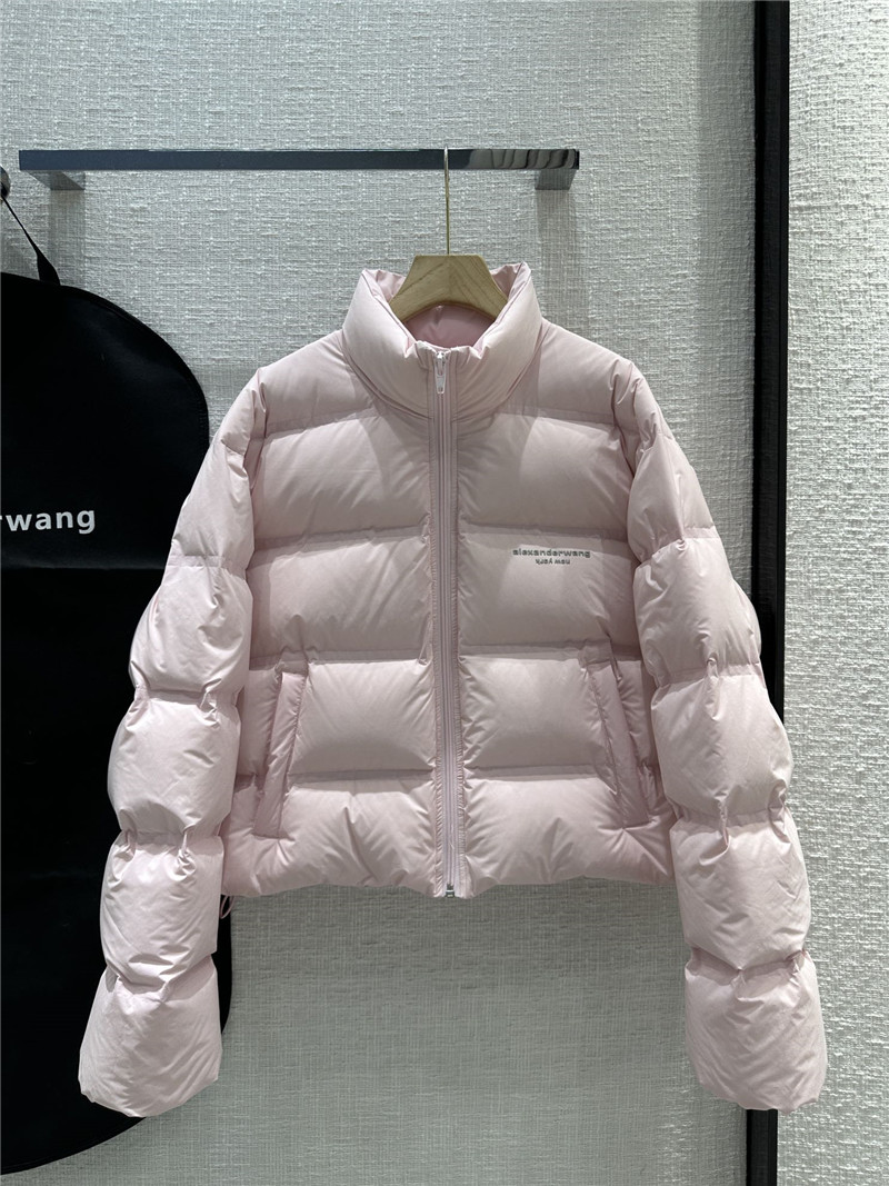 alexander wang small logo short down jacket