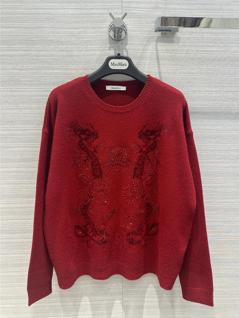 Vanitoo Rhinestone Cashmere Sweater in Red