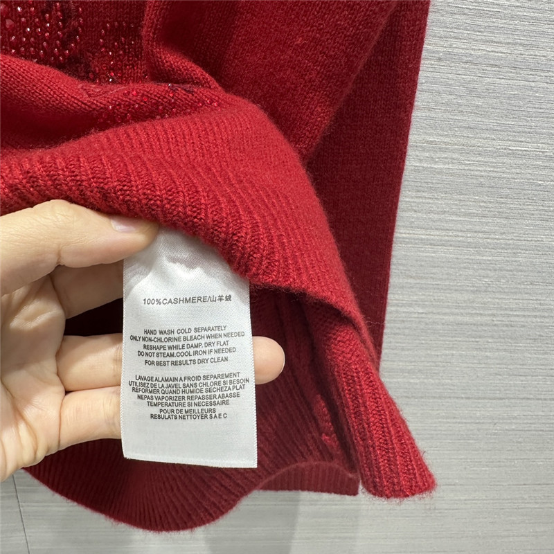 Vanitoo Rhinestone Cashmere Sweater in Red