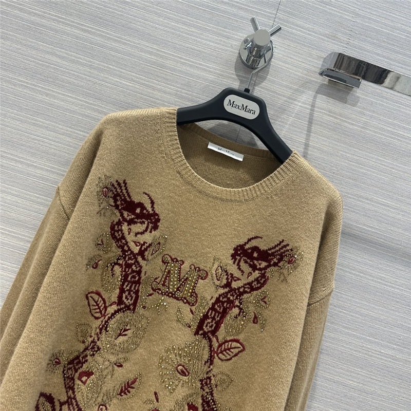 Vanitoo Rhinestone Cashmere Sweater in Beige