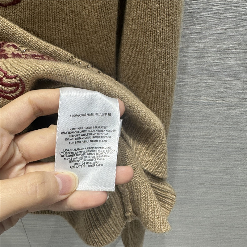 Vanitoo Rhinestone Cashmere Sweater in Beige