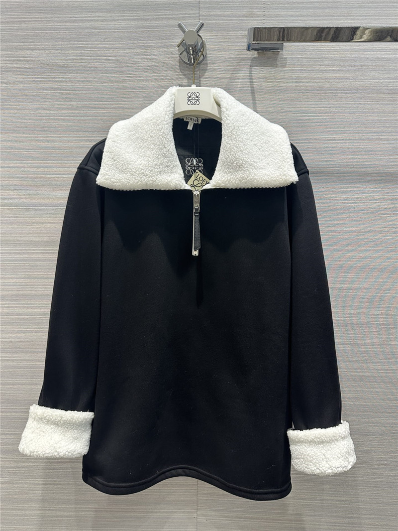 Loewe Lambswool Collar Sweatshirt Black