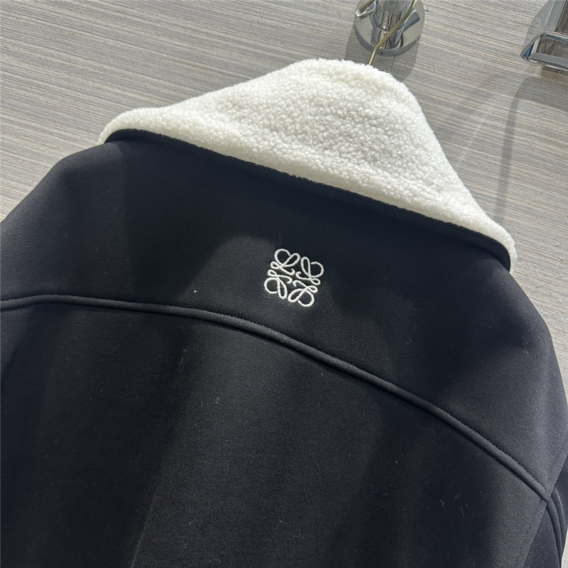 L0ew* lambswool collar sweatshirt black