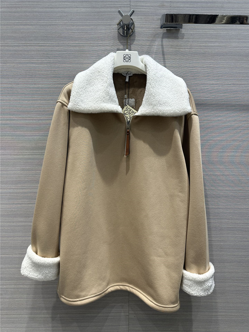 Loewe Lambswool Collar Sweatshirt Beige
