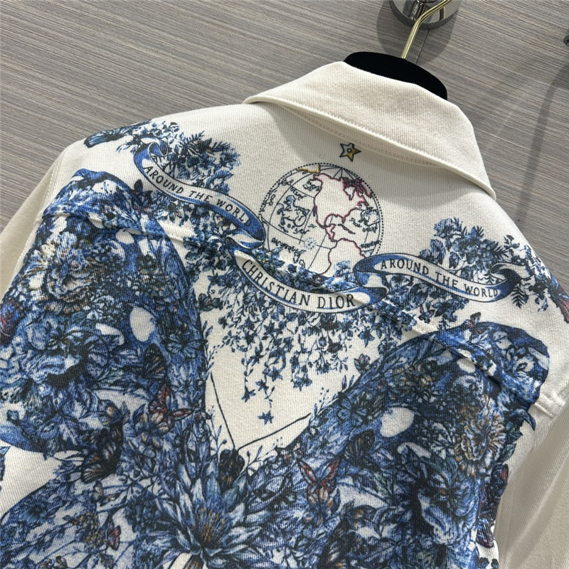 D10r jouis butterfly pattern denim jacket