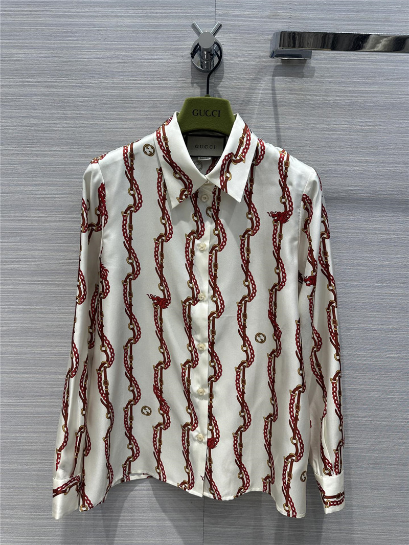 Gucci Chain Flying Dragon Printing Shirt