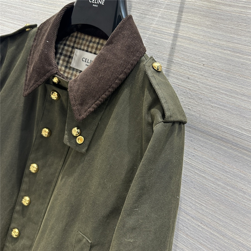CELINE Core Velvers Leading Green Worker Jacket Coat