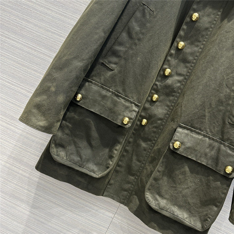 CELINE Core Velvers Leading Green Worker Jacket Coat
