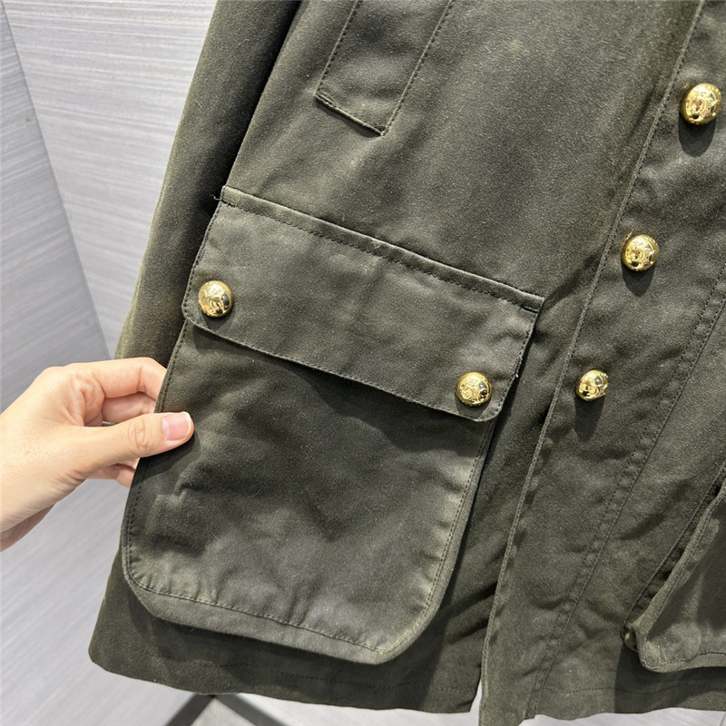 CELINE Core Velvers Leading Green Worker Jacket Coat