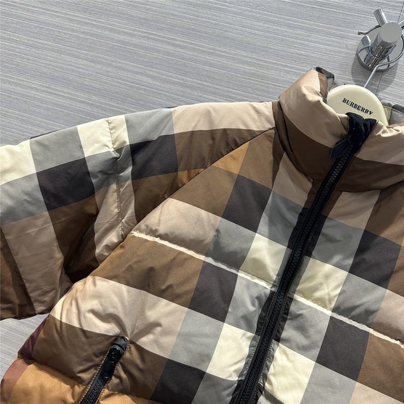 Bv*b*rry birch brown grid down jacket jacket