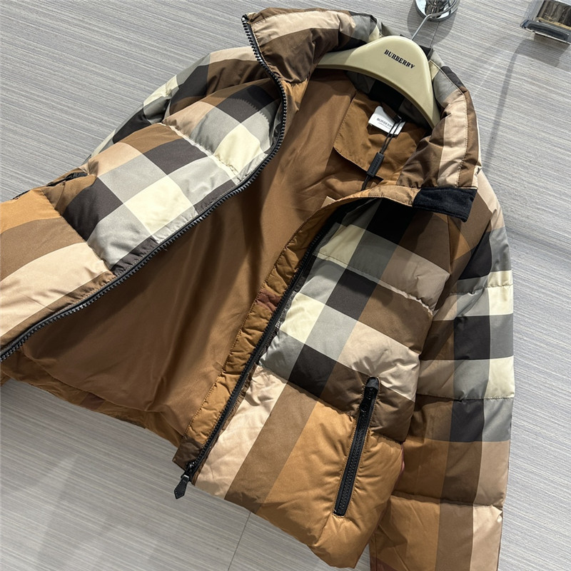 Bv*b*rry birch brown grid down jacket jacket