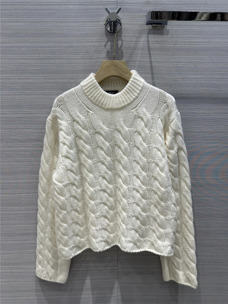 White Cable Turtleneck Cashmere Sweater