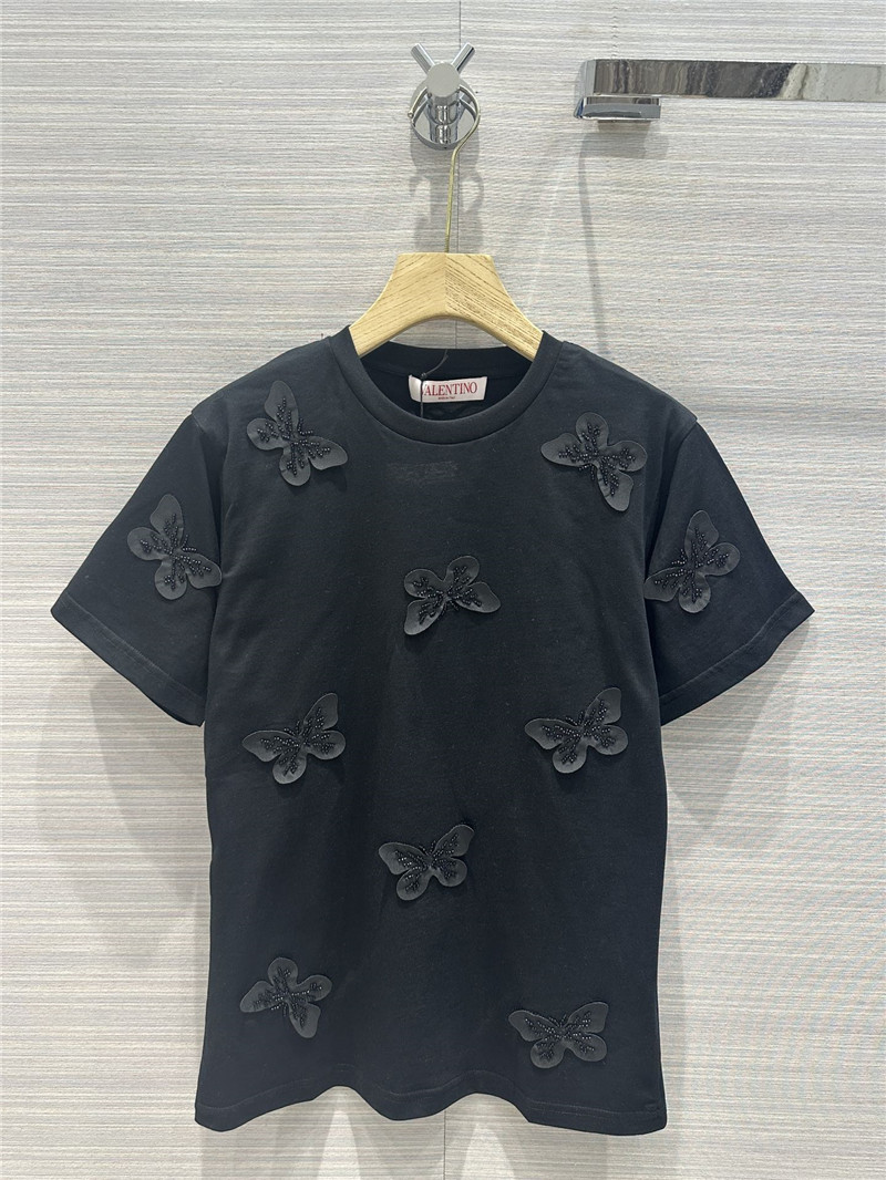 valentino embroidered butterfly cotton T-shirt
