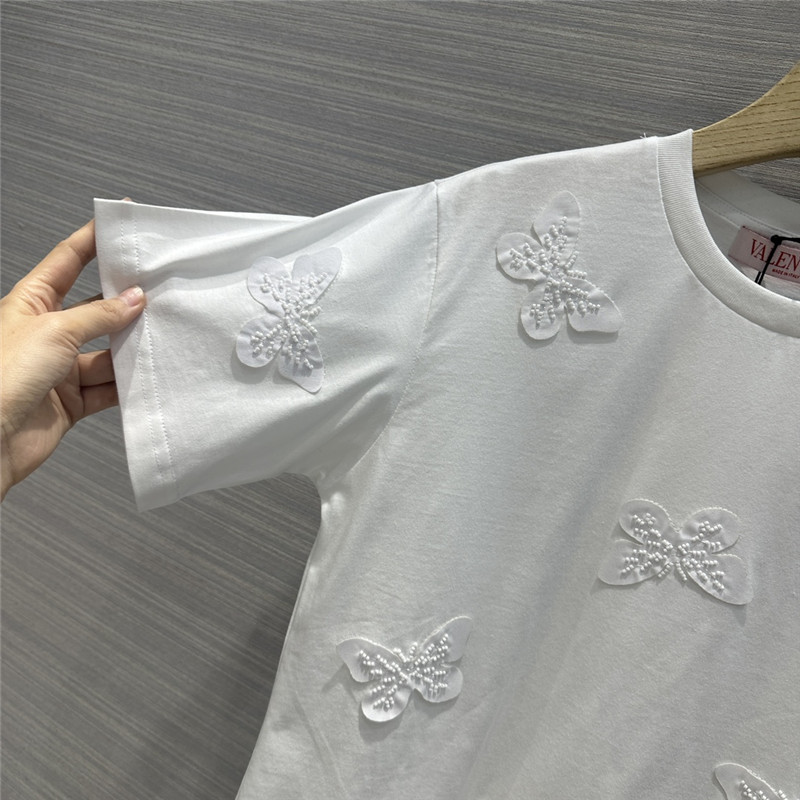 Va1e*ntin0 embroidered butterfly cotton t-shirt