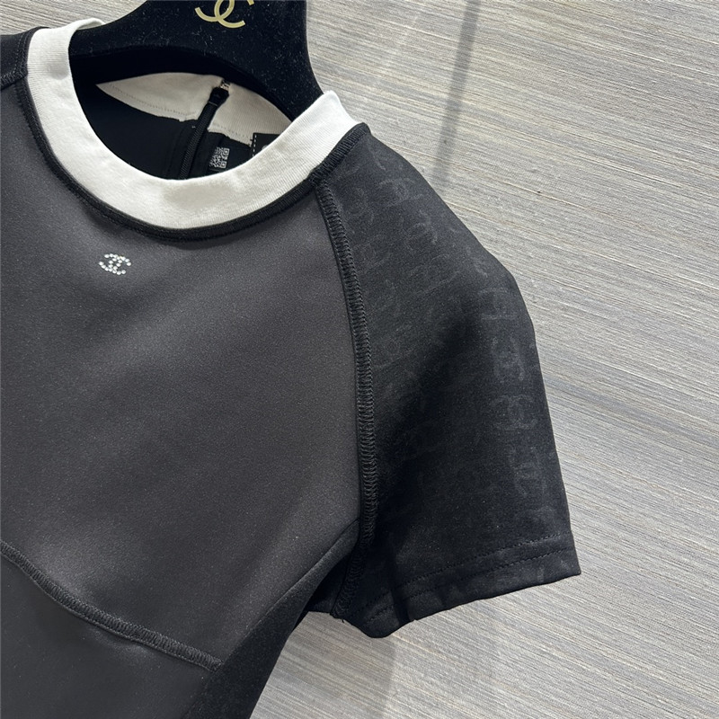 Ch**el black and white panda t-shirt