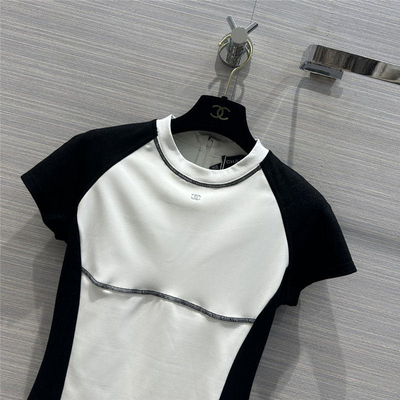 Ch**el black and white panda t-shirt