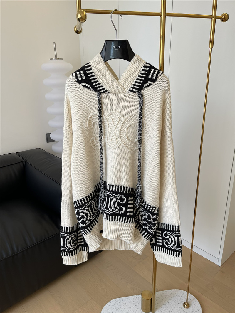 F**di ff jacquard fox fur collar hooded short down jacket