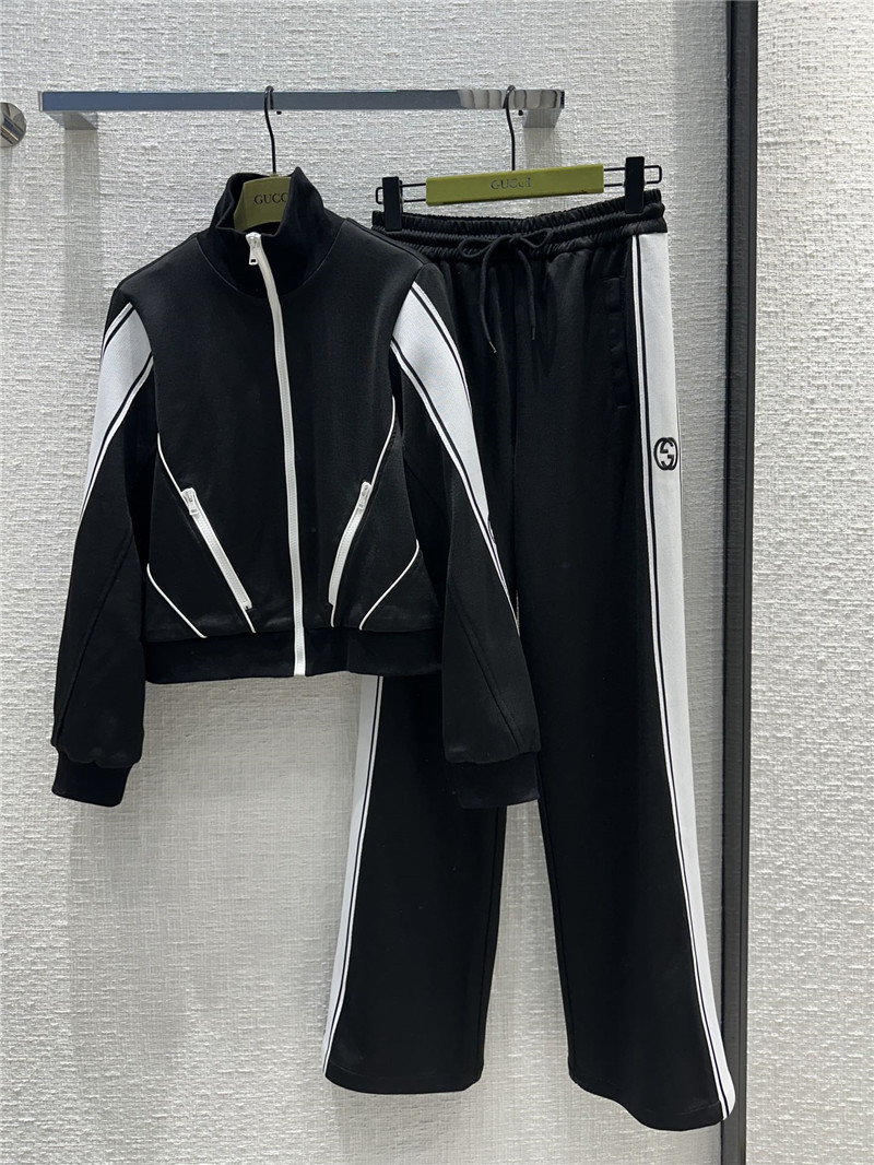 Gucci slim short sweatshirt + straight pants suit