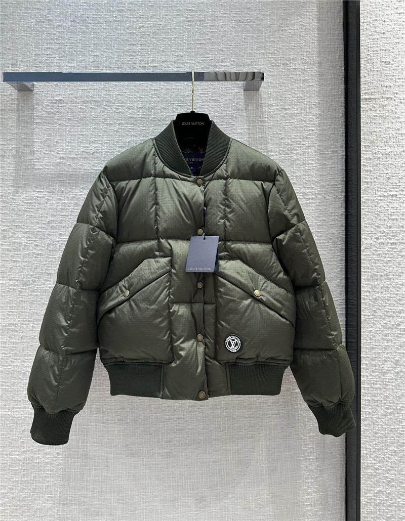 louis vuitton LV ribbed flight jacket down jacket