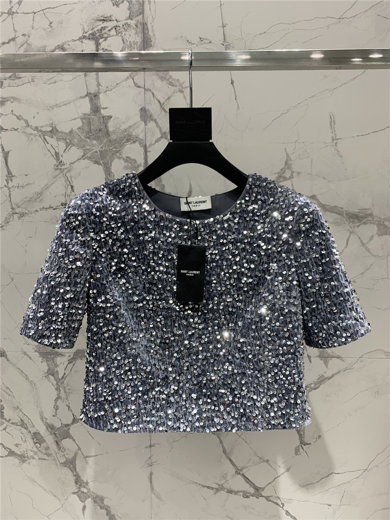 YSL new sequined velvet top