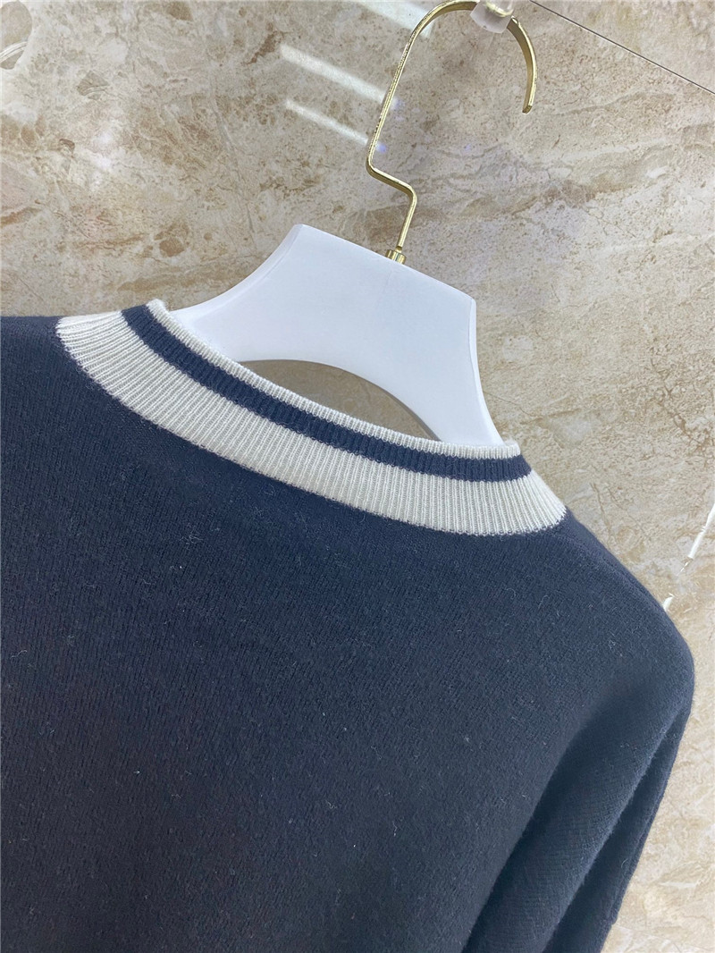 Balmain new letter embroidered cashmere top