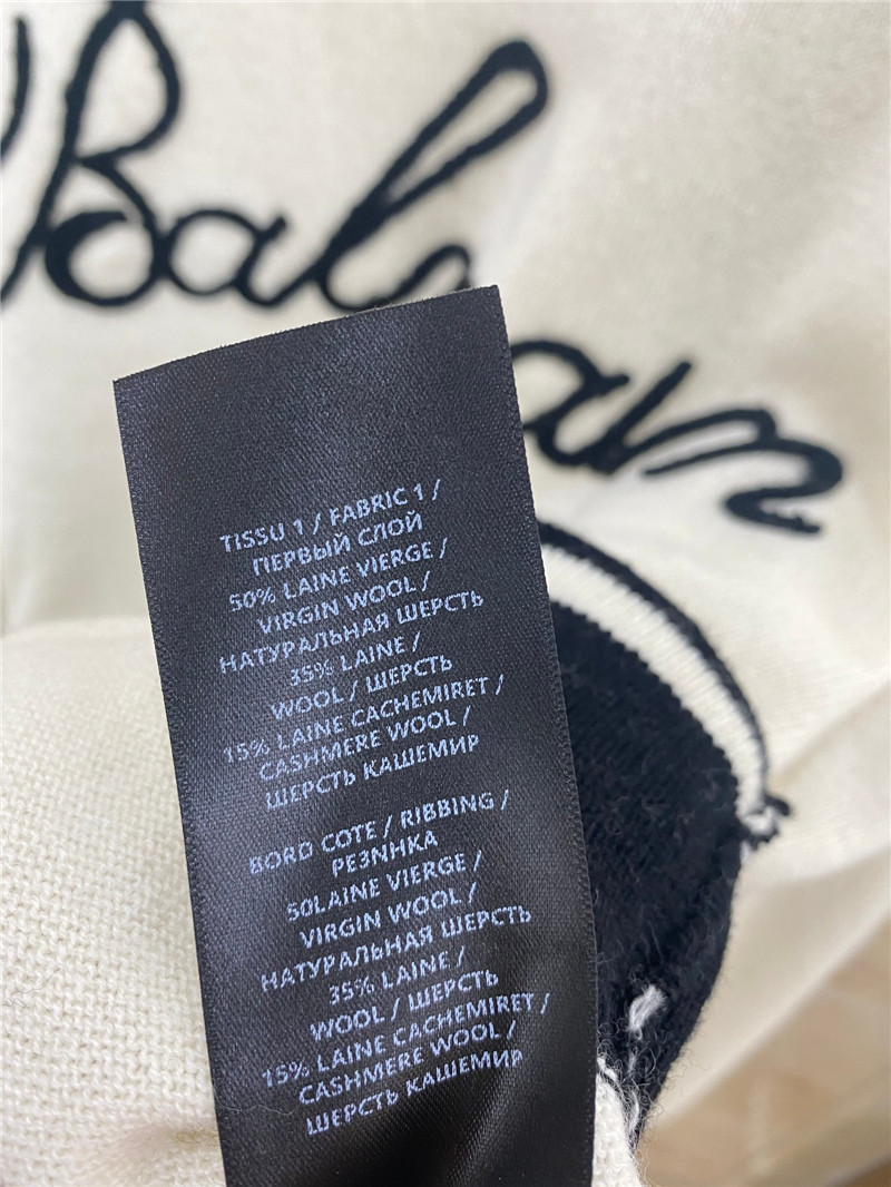 Balmain new letter embroidered cashmere top