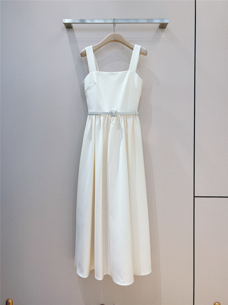 dior high-end square neck suspender dress