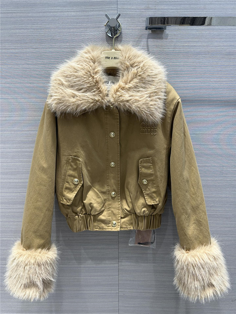 miumiu Maillard wear cotton jacket