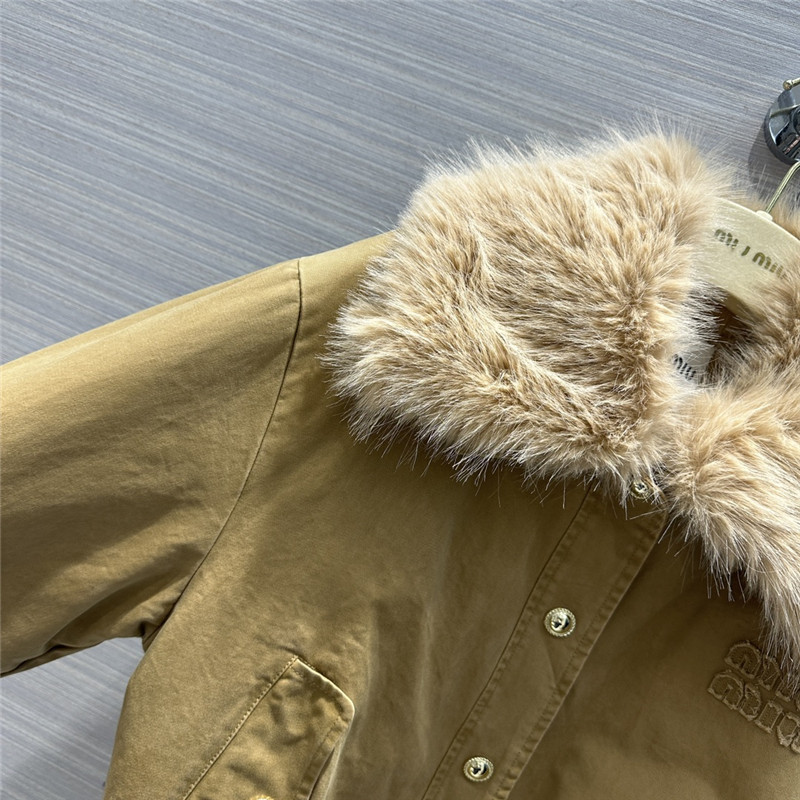 miumiu Maillard wear cotton jacket