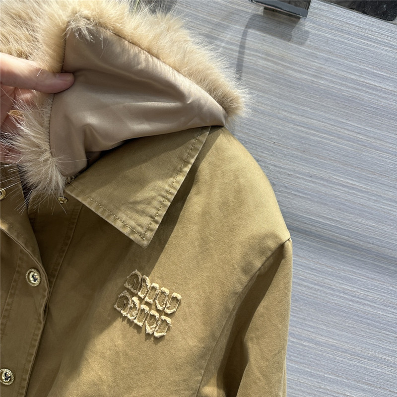 miumiu Maillard wear cotton jacket