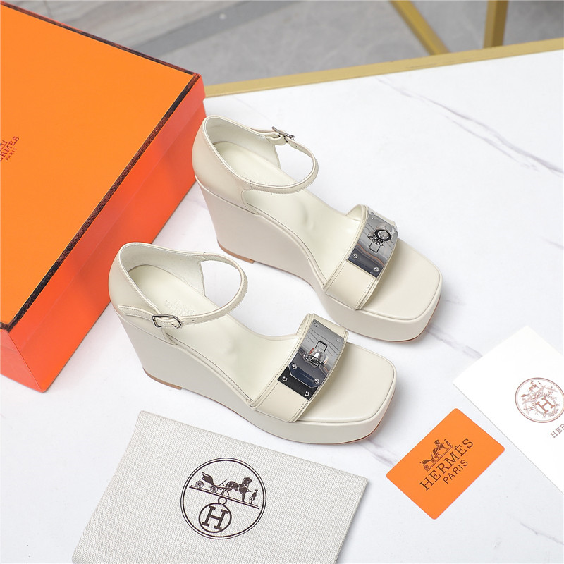 Hermes wedge platform sandals