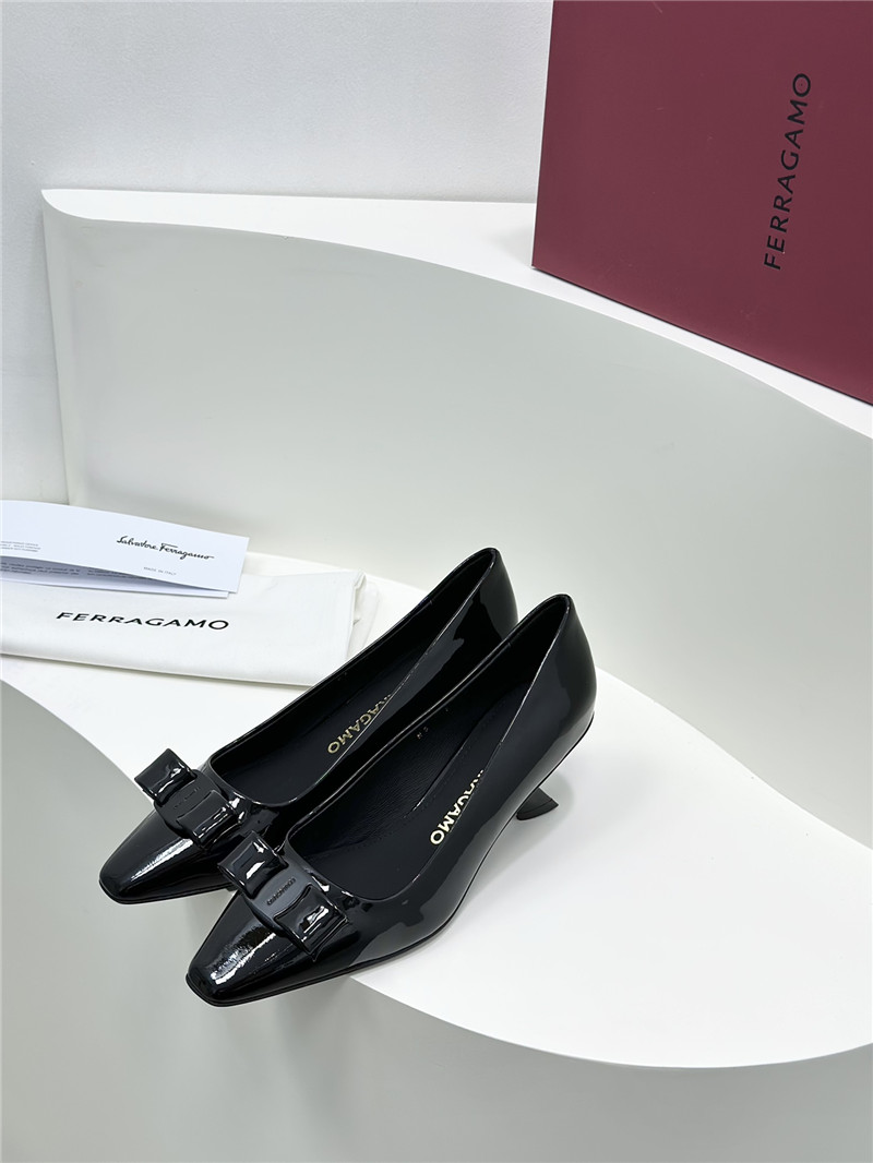 Salvatore Ferragamo bow square toe shoes