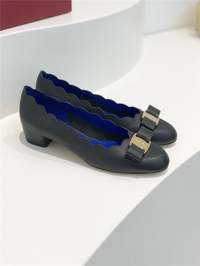 Salvatore Ferragamo scalloped wavy edge pumps