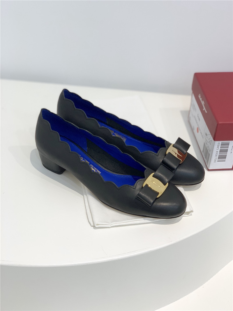 Salvatore Ferragamo scalloped wavy edge pumps