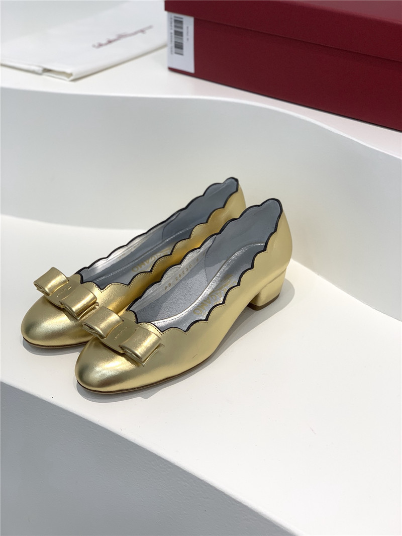 Salvatore Ferragamo scalloped wavy edge pumps