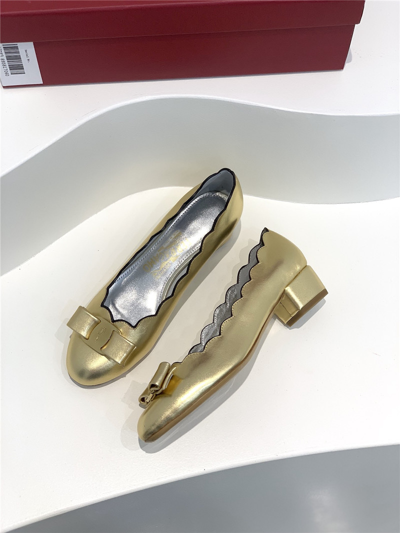 Salvatore Ferragamo scalloped wavy edge pumps