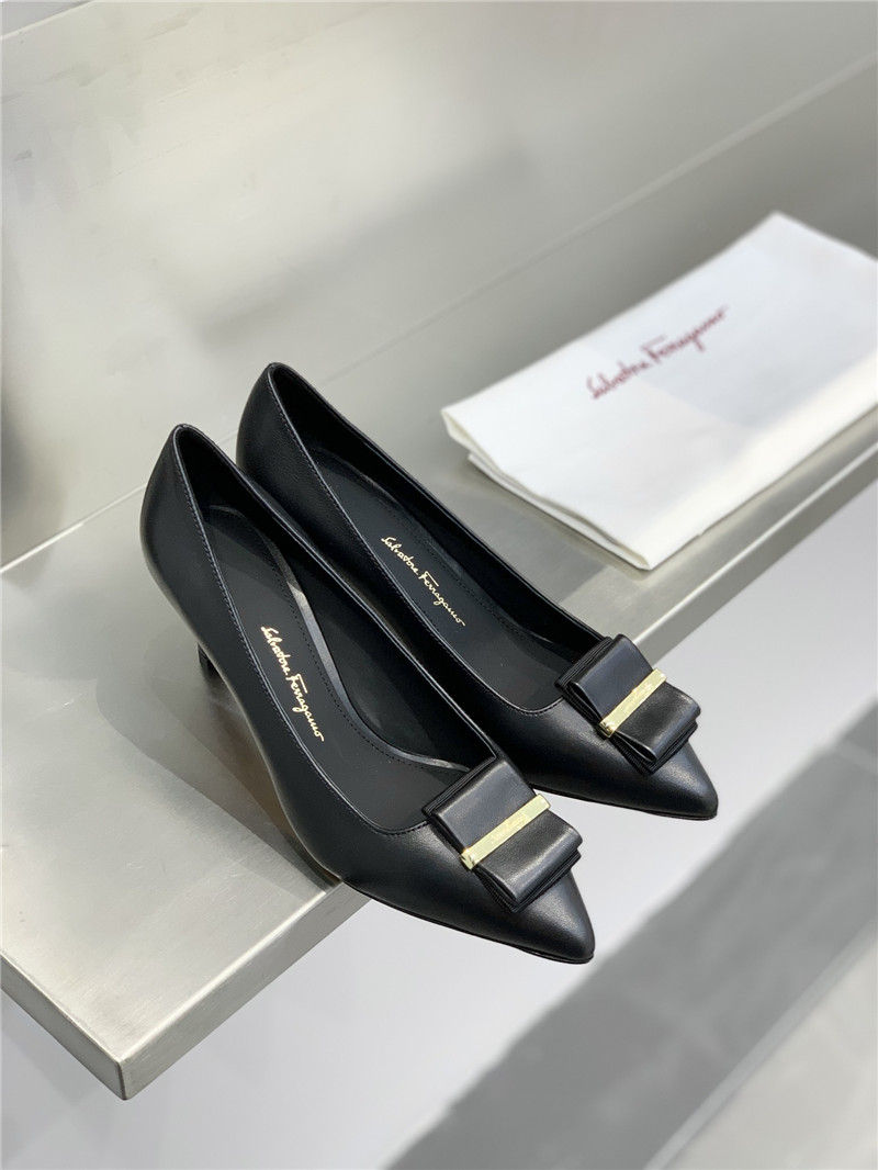 Salvatore Ferragamo double bow pointed toe high heels shoes